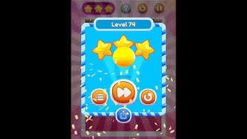 PAC-MAN Bounce - Puzzle Adventure level 74 walkthrough solution for 3 star gameplay