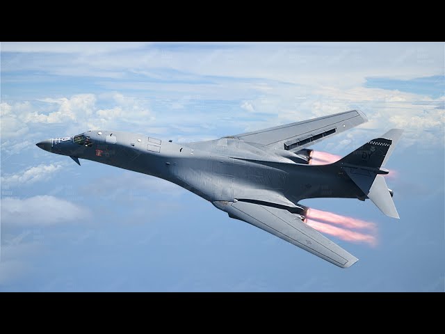 Monstrously Powerful US B-1 Bomber Activate Full Afterburner at 