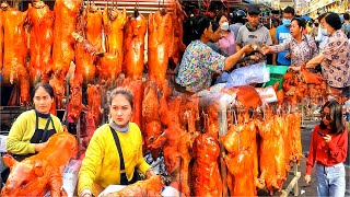 หมูย่างกัมพูชาสุดวิเศษที่หลายคนชอบกิน อาหารกัมพูชาที่ตลาด Orussey