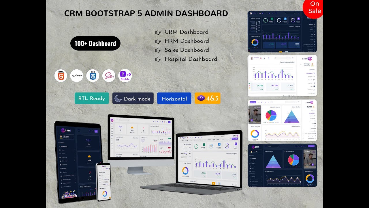 CRMi Admin - Bootstrap 5 Dashboard With CRM Ui Framework - YouTube