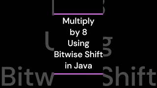 Java for Beginners #37  Multiply by 8 Using Bitwise Shift in Java