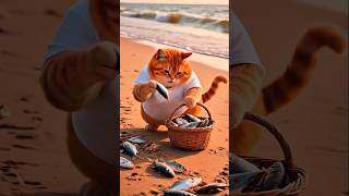 Cat Catch Fish 🐠 | Billi Samundar Se Masli Pakadke Lati Hai 🐟 | #shorts