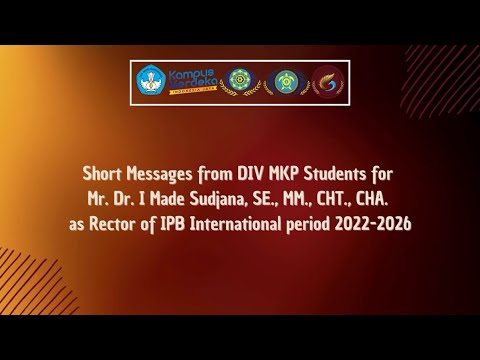Message Video from DIV Tourism Management Students for the Rector of IPB International