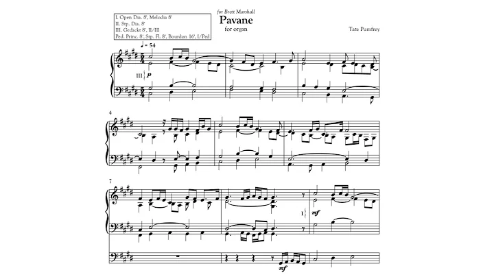 Pavane - for Organ - Tate Pumfrey
