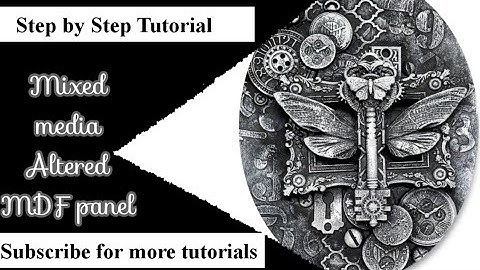 Step by Step Monochrome Mixed Media Altered MDF Panel || Black and White || Archu