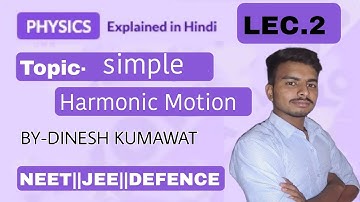 SHM ( SIMPLE HARMONIC MOTION ) BASIC CLASS 12th // 2nd LECTURE //BY DINESH KUMAWAT