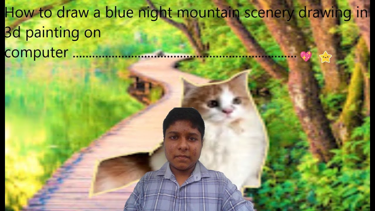 Easy Poster Color Night Sky Painting in laptop 3d painting Episode 157