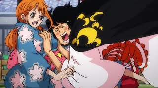 Adult Momo grabbing Nami's boobs || Onepiece Anime Resimi