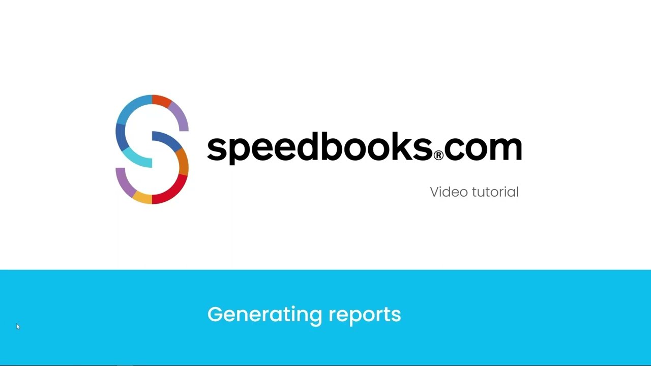 Generate reports in Speedbooks