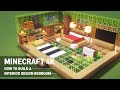 Minecraft 4k : How To Build a interior design bedroom & kitchen in minecraft #80
