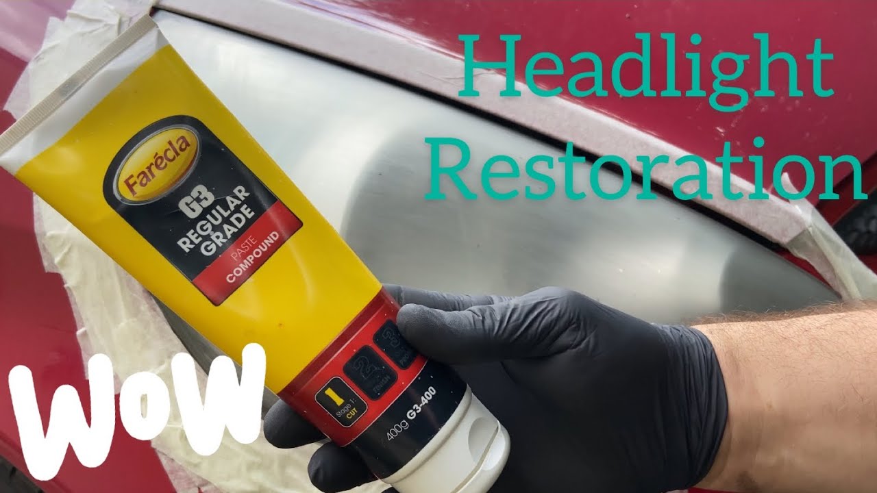 How to restore faded headlight, cheap and easy with Farécla G3+Turtle wax+WD-40