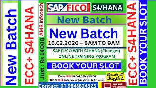 S4HANA FICO new Batch 15.02.2026. SAP FICO Course. SAP FICO Training, S4HANA Finance Training #sap