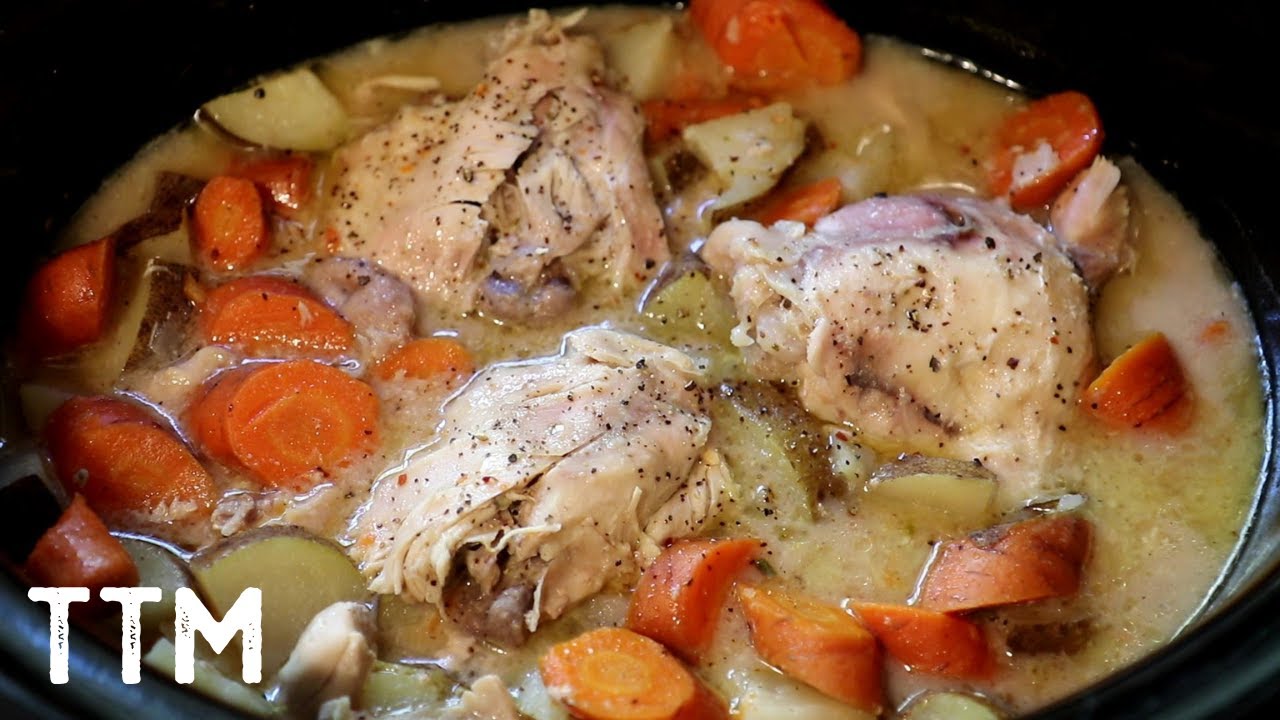 EASY Slow Cooker Chicken in Alfredo Sauce Recipe - YouTube