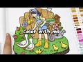 Satisfying Girl Feeding Geese Coloring 🪿🌷🌿 Coco Wyo Girl Moments 📔 ASMR &amp; Calm 🔥✨