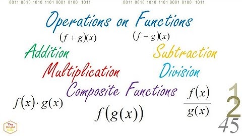 Operations on Functions - Composite Functions  - Add Subtract Multiply Divide - General Mathematics