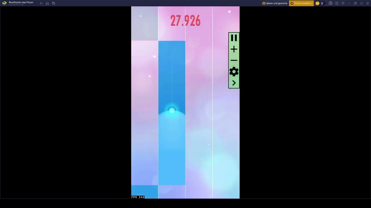 Piano Tiles 2 XY Mod Liszt 2 72 TPS on 240 FPS x4 speed so 288 TPS