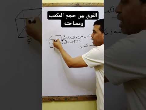 الفرق بين حجم المكعب ومساحته
