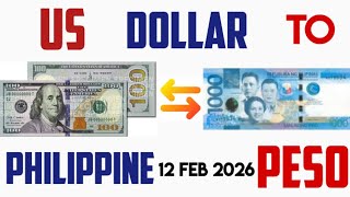 Us Dollar To Philippine Peso Money Exchange Rates Usd To Php Today 12 February 2026 0517 Utc