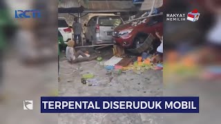 Ngeri Emak Emak Baru Belajar Nyetir Tabrak Warung Manisan Pedagang Terpental 2 M