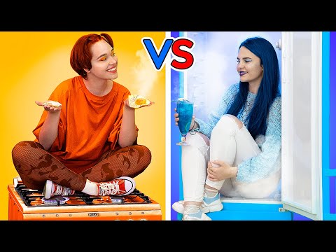 Hot vs Cold Challenge / Girl on Fire vs Icy Girl