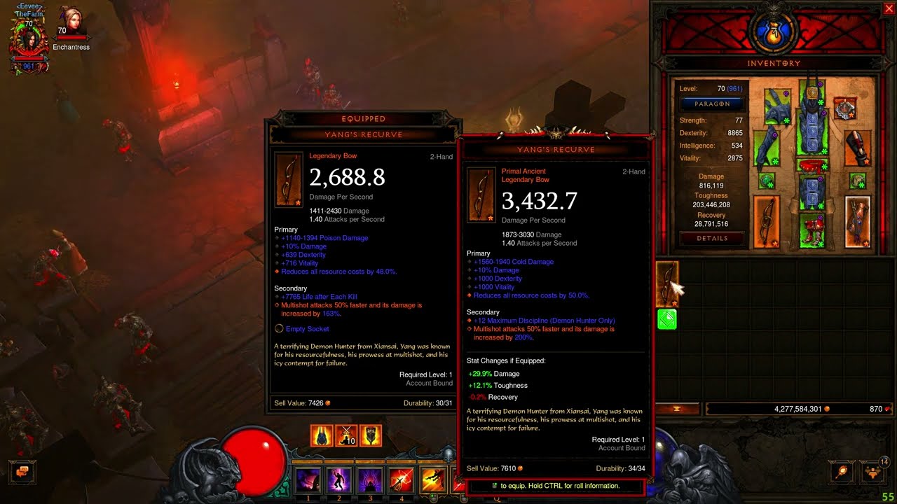 Reforging a *Primal Ancient* Yang's Recurve (Diablo 3 - Season 28)
