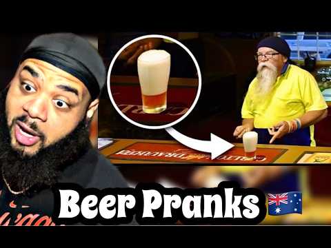 AMERICAN REACTS to Pouring Sh*t Beers Prank in Australia! π¦πΊ