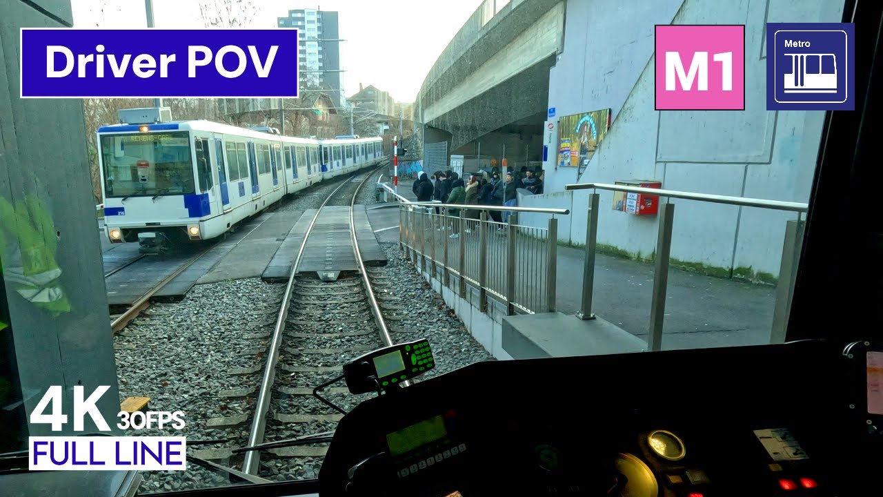 🇨🇭 Cab Ride Metro Lausanne M1 Driver's POV | Renens - Lausanne Flon - Renens [4K]