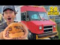 Eating At Food Trucks For 24 Hours... (DELICIOUS Food Challenge)