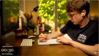 3-HOUR | Study With Me | No break, No music, Deep work