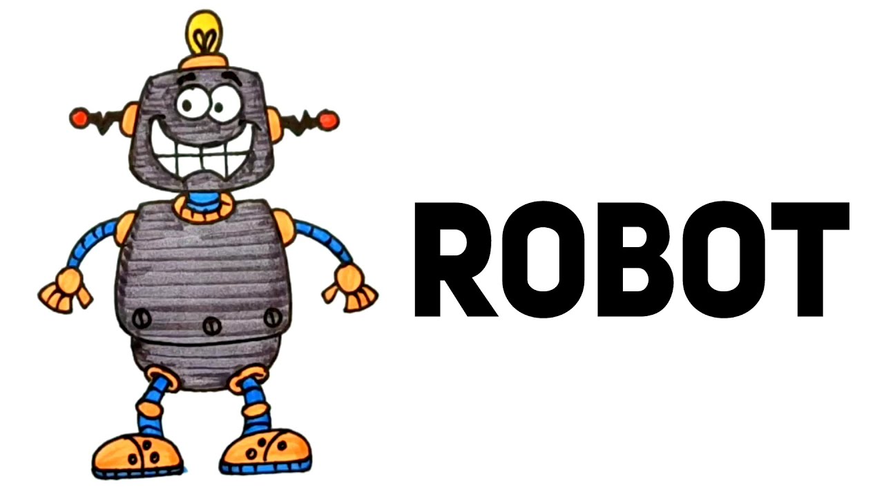 How to Draw Robot Robot Drawing For Kids Draw Dots YouTube
