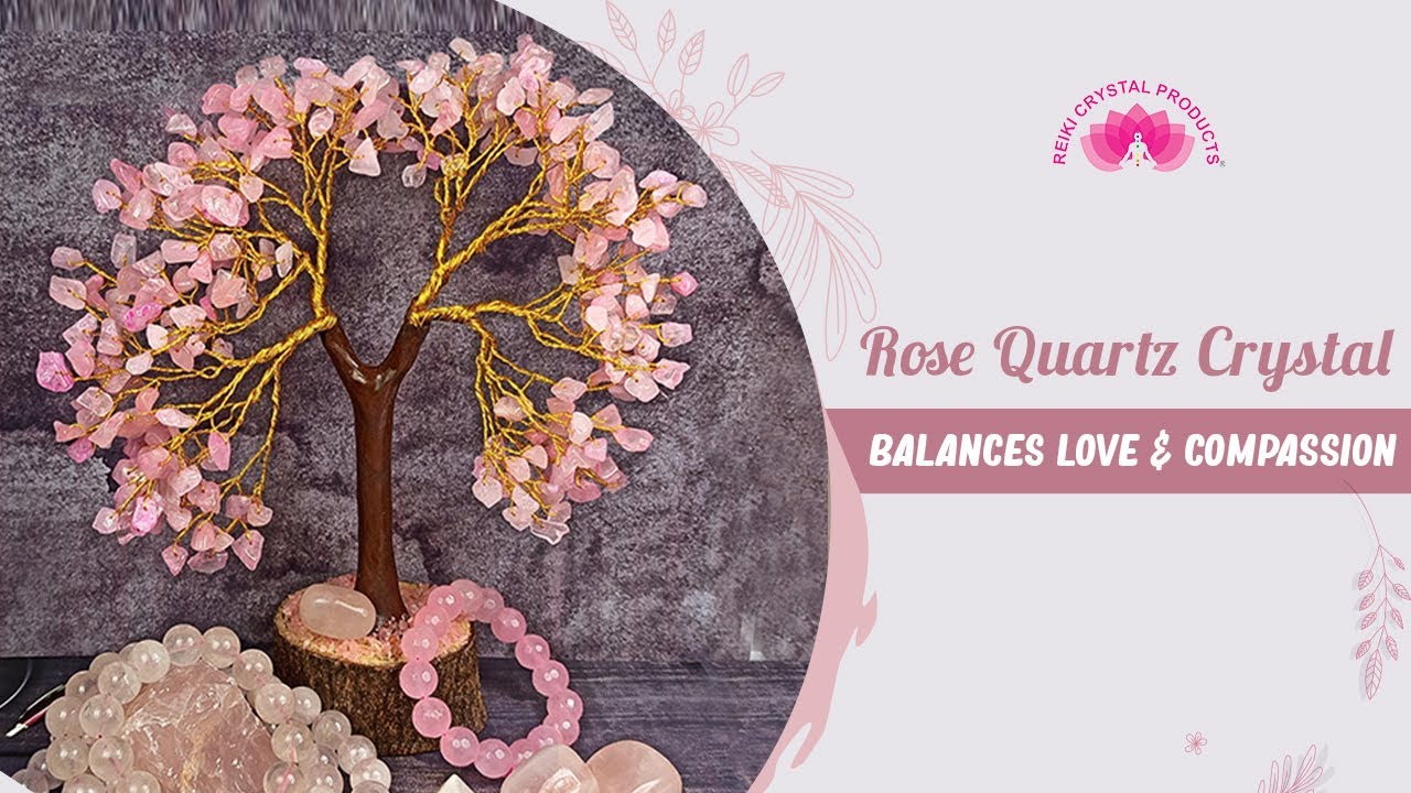 Rose Quartz Crystal tree - For Emotional Balance | Reiki Crystal Products