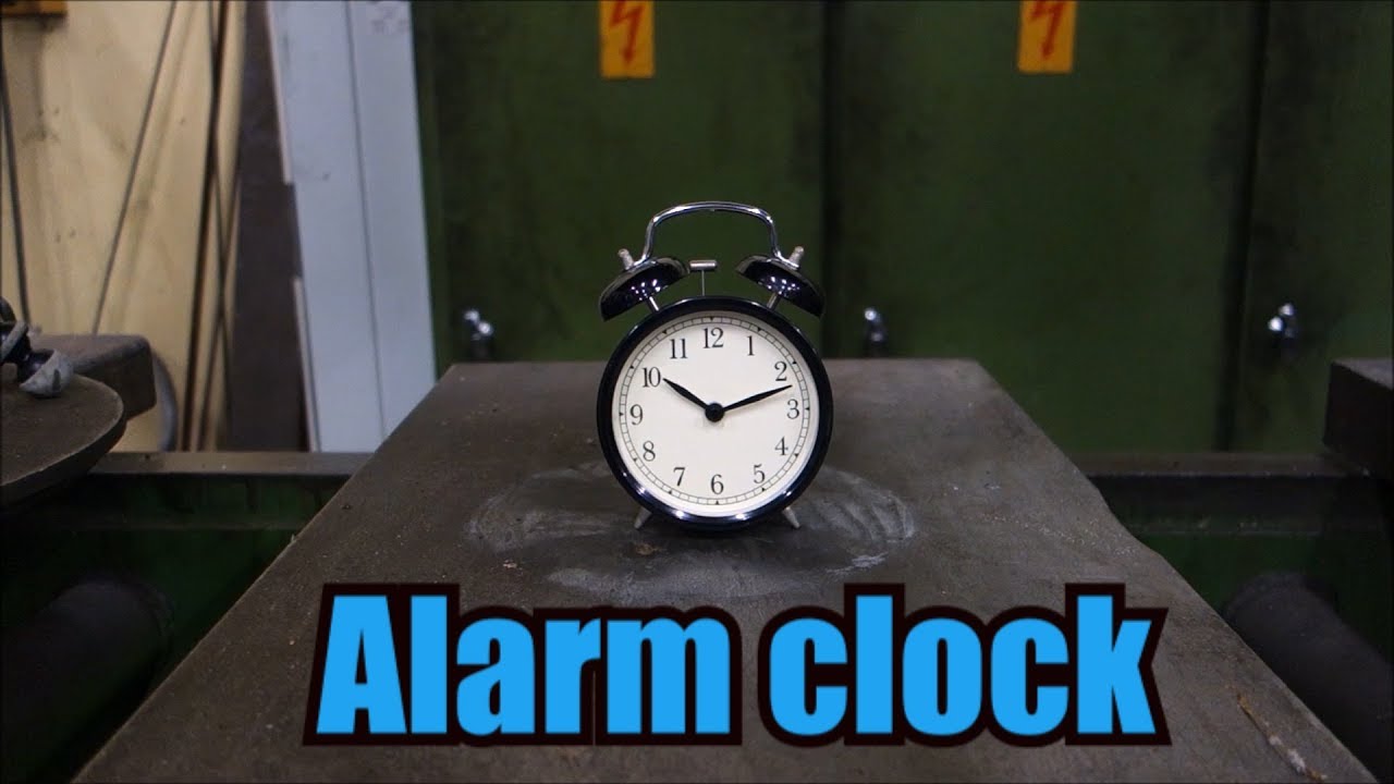 Crushing alarm clock with hydraulic press YouTube
