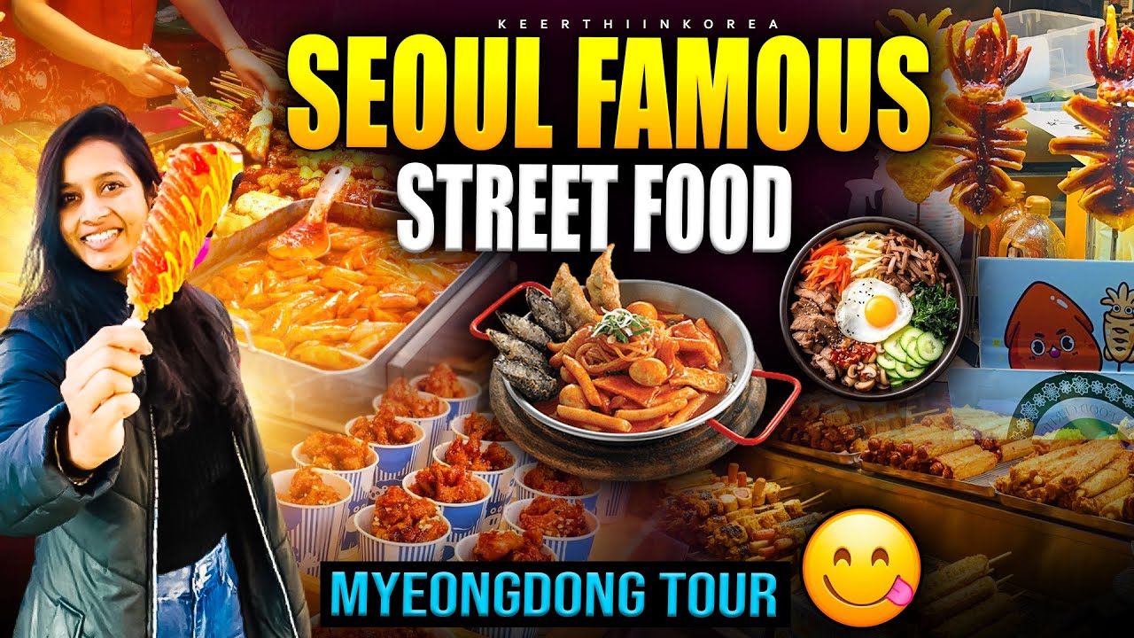 Must-Try Famous Street Food in Seoul, Korea! 🍡 Myeongdong | TeluguVlogs