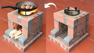 The idea of ​​making a wood stove from cement  How to make a simple and effective wood stove