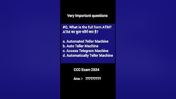 CCC Exam 2024 || Top Questions || CCC Online Test#shorts#ccc