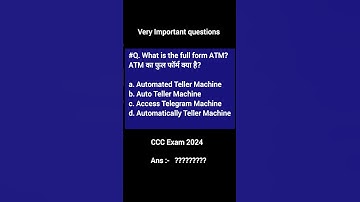 CCC Exam 2024 || Top Questions || CCC Online Test#shorts#ccc