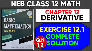 Derivative|| Derivative of hyperbolic function || Exercise 12.1(Q.N.1 and 2 )