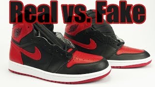 Real vs. Fake Air Jordan 1 Banned Bred 2016 Legit Check