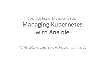 Managing Kubernetes with Ansible - Kubernetes tutorial, Ansible