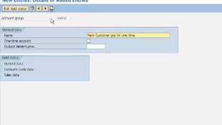 One time Customer account group