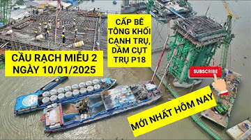 Cận cảnh bơm bê tông khối cạnh trụ P18 - Bước tiến mới trên dự án Cầu Rạch Miễu 2 | KU ĐẤT TV