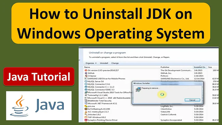 Java Tutorial  : Uninstall JDK (Windows operating system)