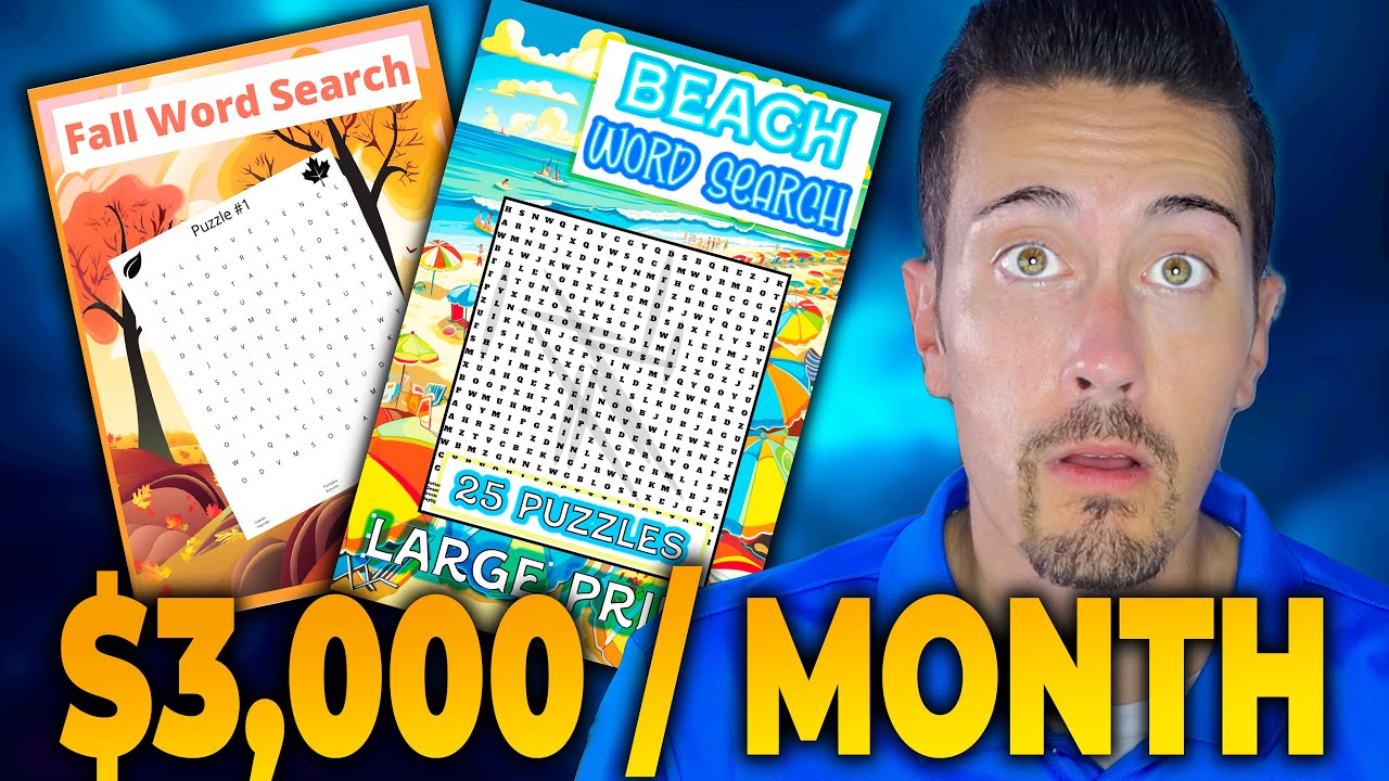 Make money with word search books amazon kdp 2024 side hustle youtube