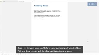 SumatraPDF: Edit any setting from the command palette