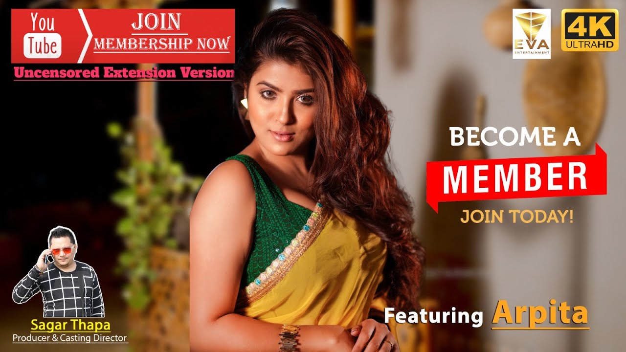 Saree Fashion Shoot | ARPITA  in Stunning Yellow Net Saree | 4K | YOUTUBE VERSION Eva Entertainment