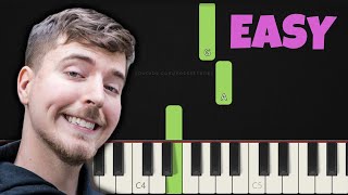 Video thumbnail of "MrBeast Song│EASY Piano Tutorial│RIGHT HAND 🤚"