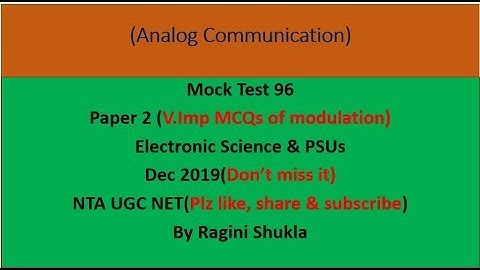 Mock Test 96 ||P2||A-Comm. || Electronic Science & PSUs ||NTA UGC NET|| By Ragini Shukla