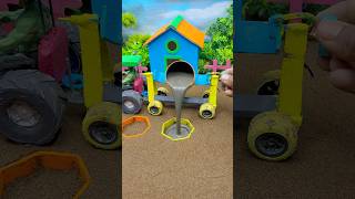 😱 Real Working Mini Tractor Making Cement Pillar | Amazing DIY Construction Machine 🚜 #shorts