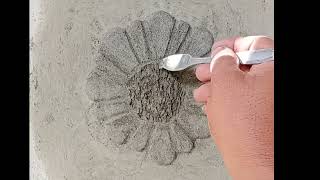 The easy way making cement flower for ornament wall