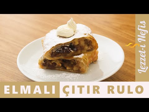 Elmalı Strudel  Nasıl Yapılır? Baklava Yufkasından Elmalı Çıtır Rulo